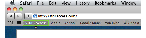 You Will Now See A STRIC Access Bookmark In Your Bookmarks Bar