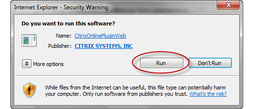 Do You Want To Run This Software? - Click Run