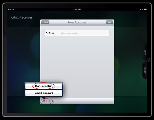 Tap Help At Bottom Left, Then Manual Setup